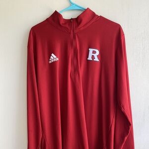 Men's Adidas Rutgers Scarlet Knights LS Quarter-Zip